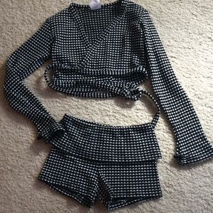 Body wrappers dance wrap top and shorts